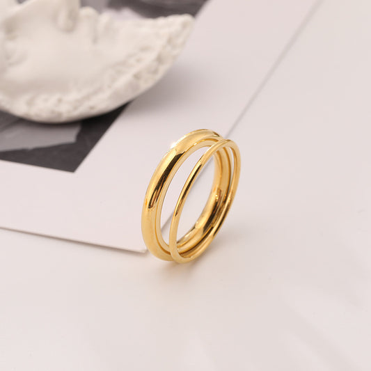 Titanium Steel Female Golden Bone Joint Simple Rings