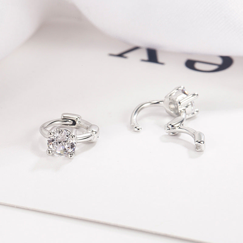 Women's Small Simple Zircon For Niche Design Summer Bone Temperament Earrings