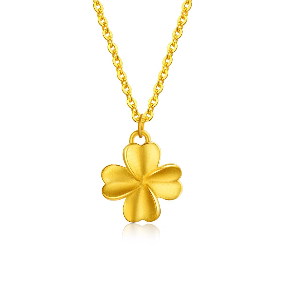 Women's Vietnam Placer Gold Lucky Four-leaf Clover Imitation Pure Necklaces