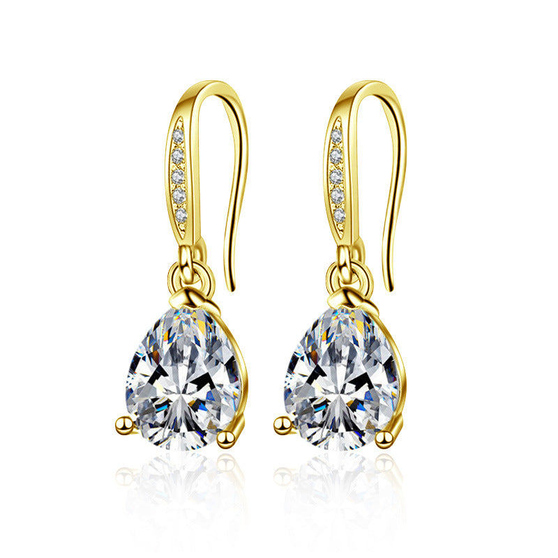 Women's Sier Ear Jeweled Korean Fashionable Simple Earrings
