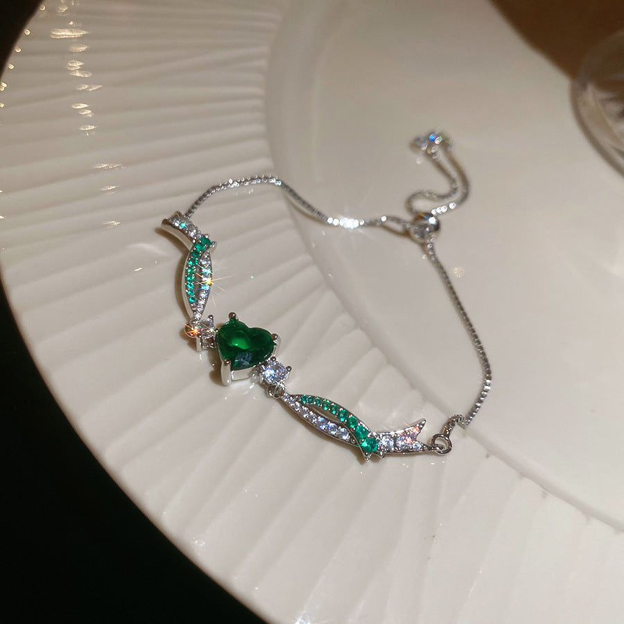 Women's Heart-shaped Zircon Adjustable Simple Fashion Light Luxury Bracelet