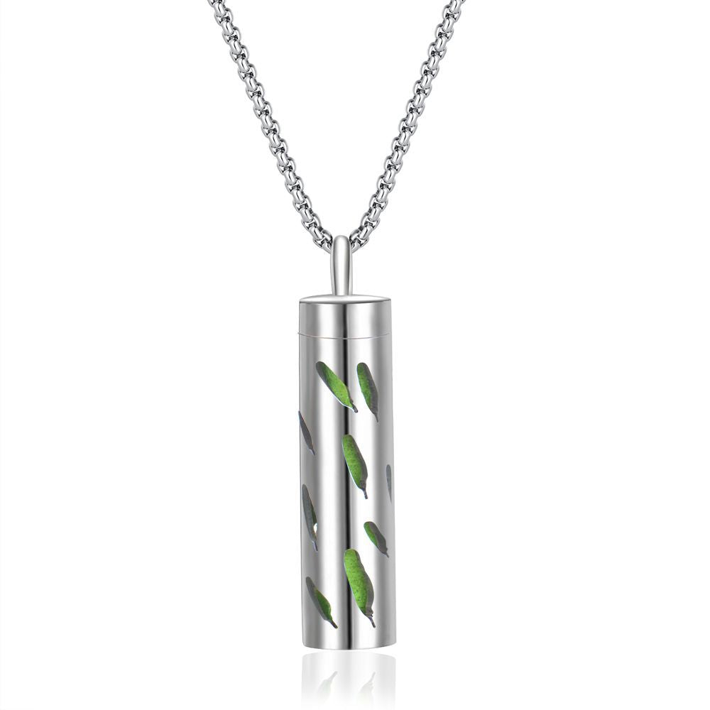 Perfume Bottle Essential Oil Stainless Steel Cylinder Corrugated Couple Pendants
