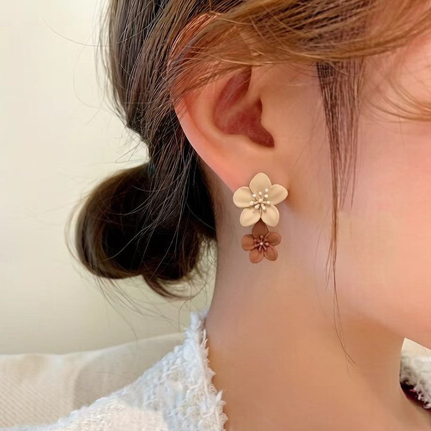 Women's Color Flower For Special Interest Light Luxury Stud Earrings