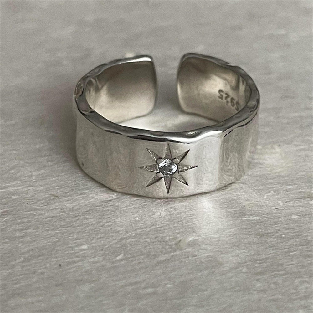 Style Simple Irregular Sterling Sier Female Design Rings