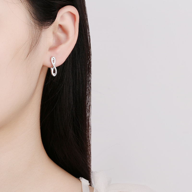 Women's Korean Fashion Words Small Gang Drill Ear Buckle