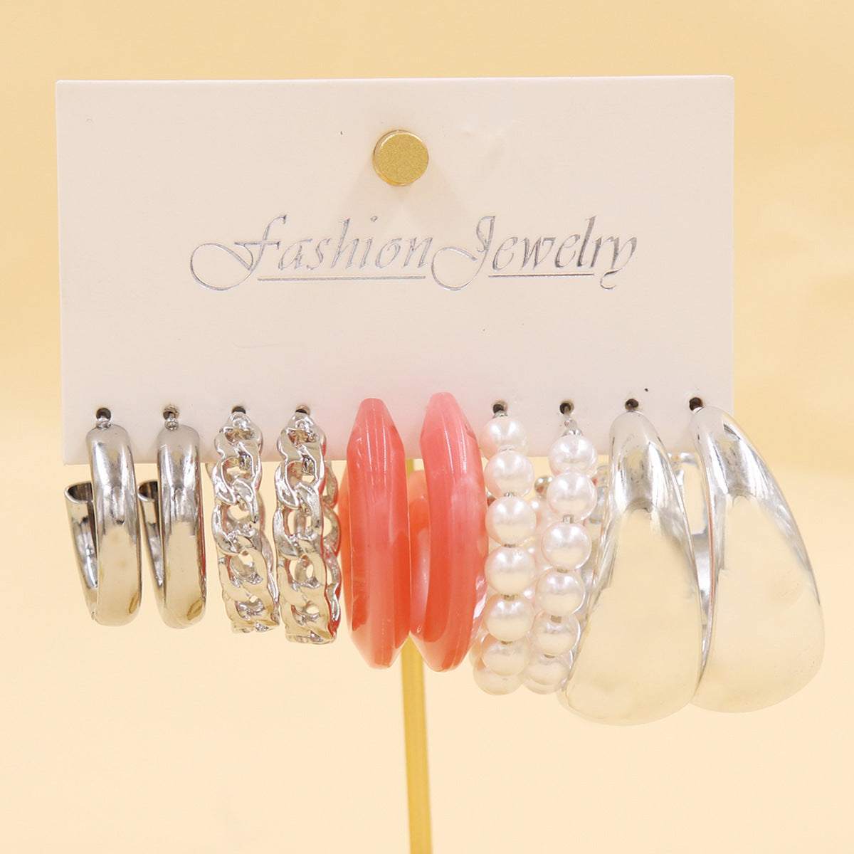 Women's Color Resin Leopard Print Pairs Retro Fashion Earrings
