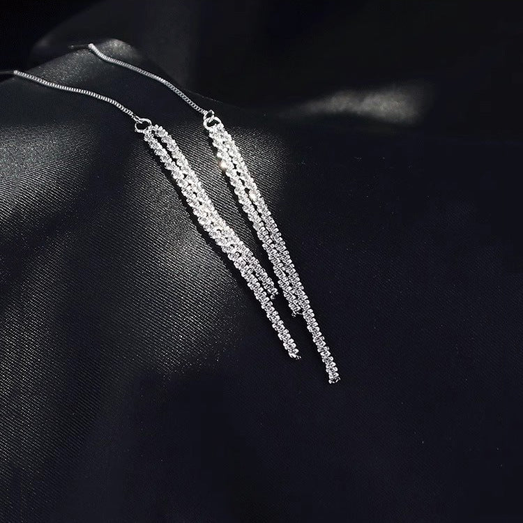 Women's Sparkling Tassel Summer Super Shiny Starry Sky Light Luxury Ear Line