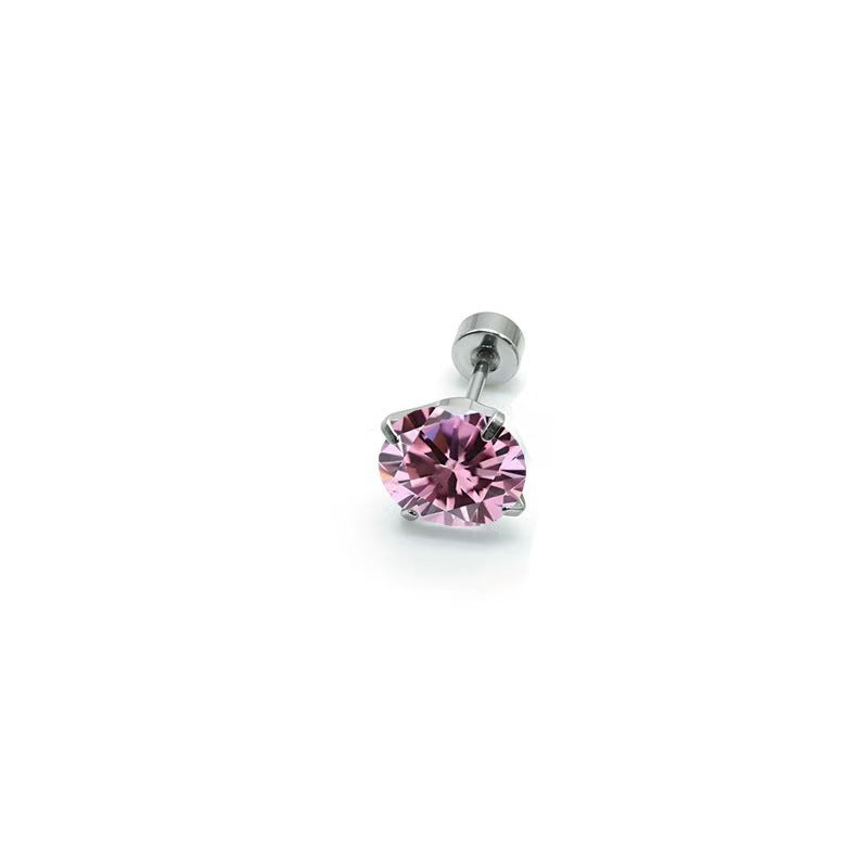 Alloy Grade Zircon Ear Flat Bottom Bone Pin Stud Earrings