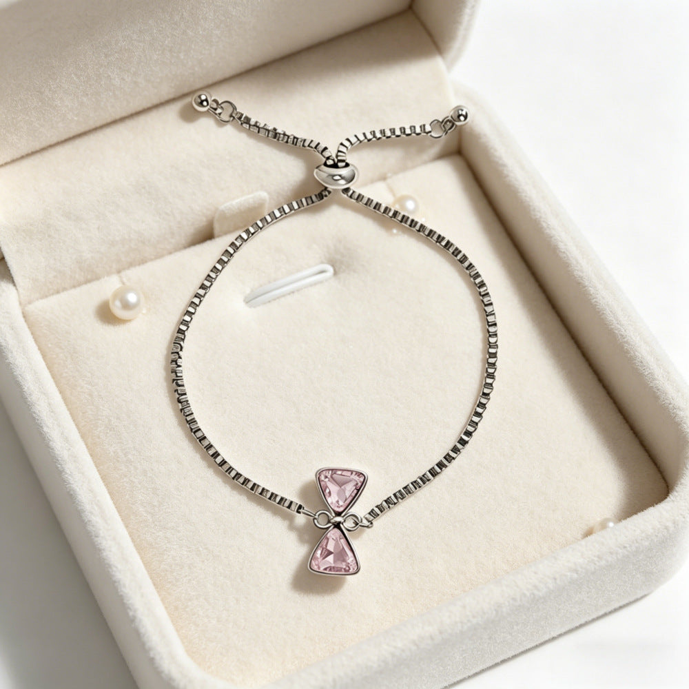 Heart Bow Tie Sweet Girly Style Special Interest Light Luxury Bracelet