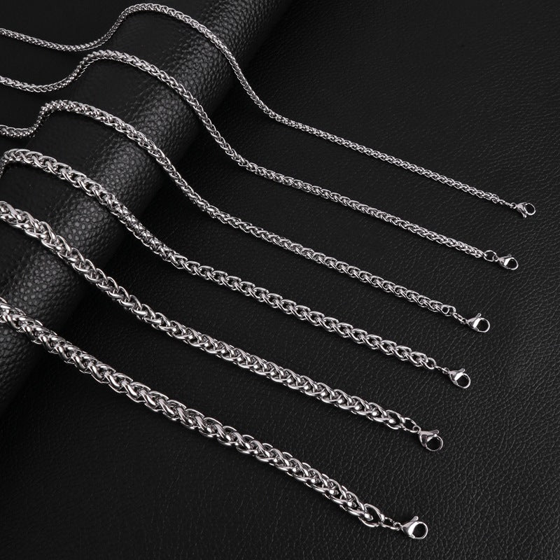 Women's & Men's Cuba Titanium Steel Basket Stainless Clavicle Goods Necklaces