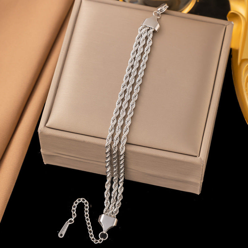 Titanium Steel Female Gold Fashion Light Luxury High Bracelets