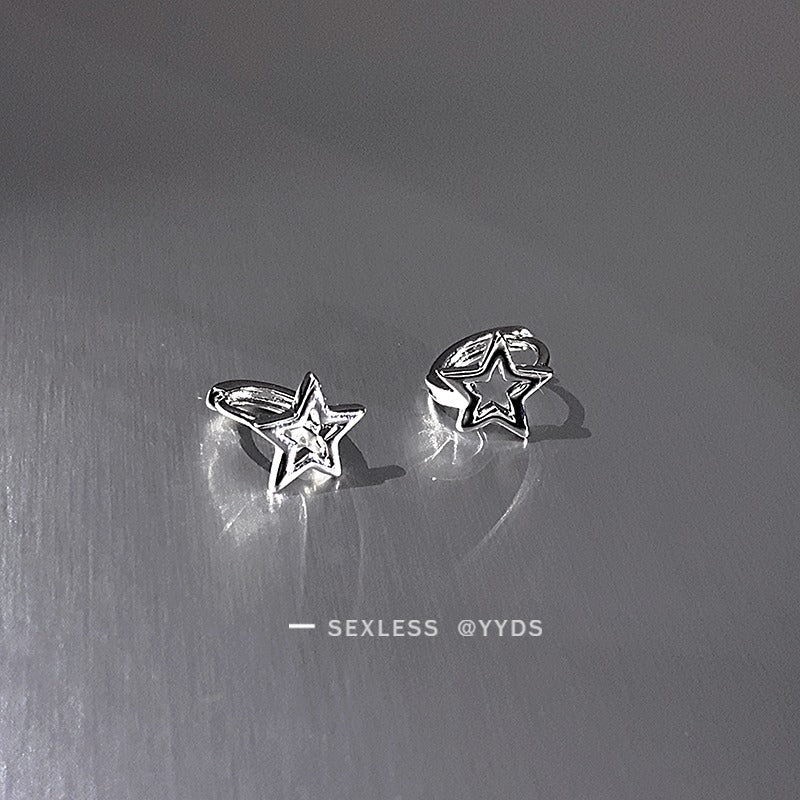 Women's Star High-grade Temperament Auricular Needle Design Clip Rings