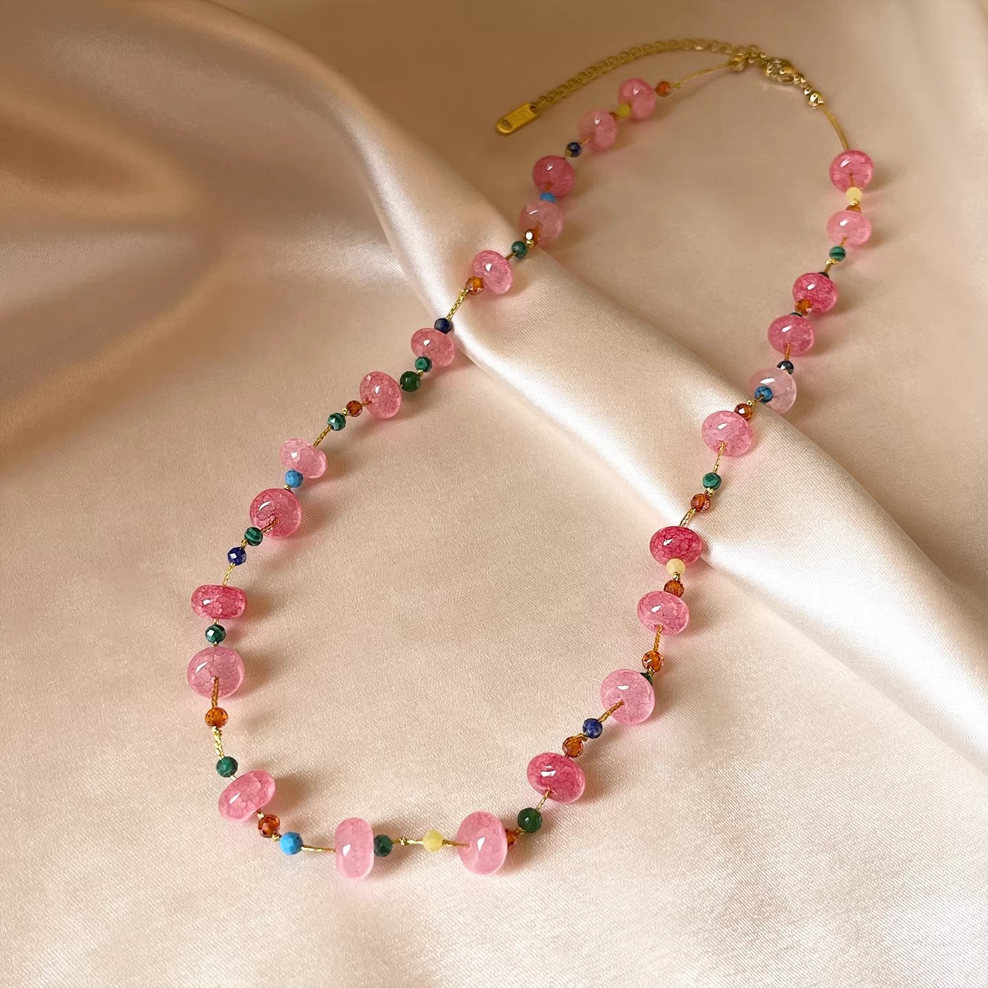 Women's Stone Beaded For Sweet Fresh Simple Niche Design Clavicle Necklace