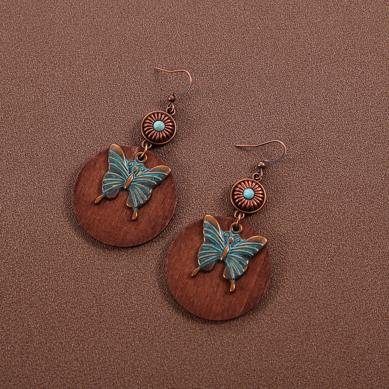 Ethnic Style Butterfly Retro Long Tassel Earrings