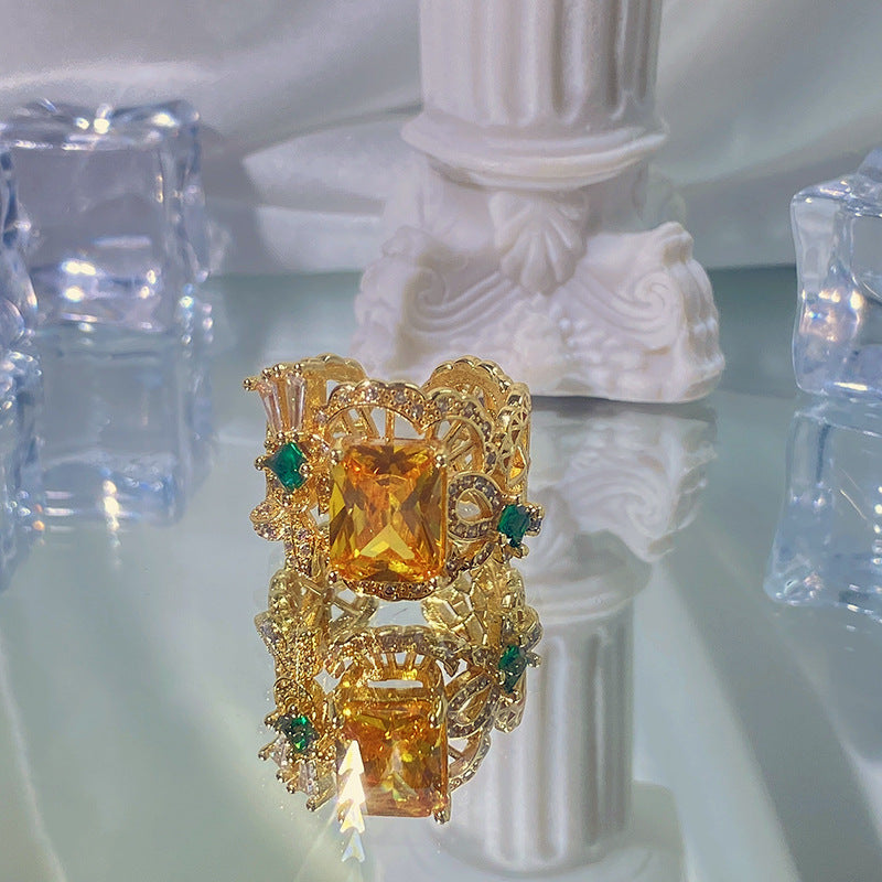 Lace Frog Two-color High-grade Temperament Open Rings