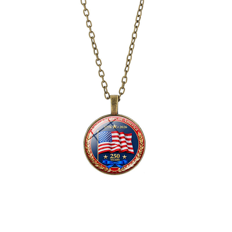 Popular Weekly Commemorative Liberty Bell National Flag Totem Necklaces