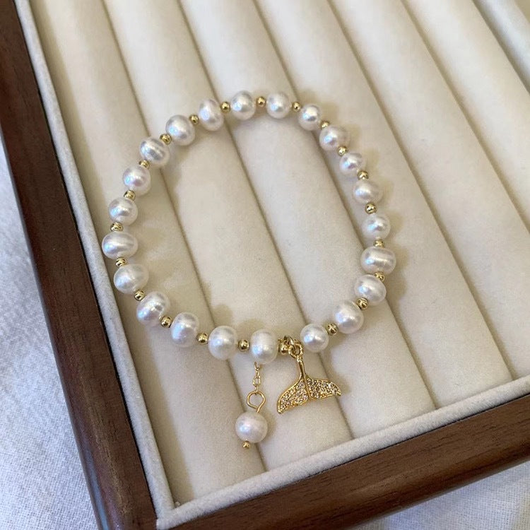 Women's Entry Lux Niche Fishtail Freshwater Pearl Copper Plated Bracelet