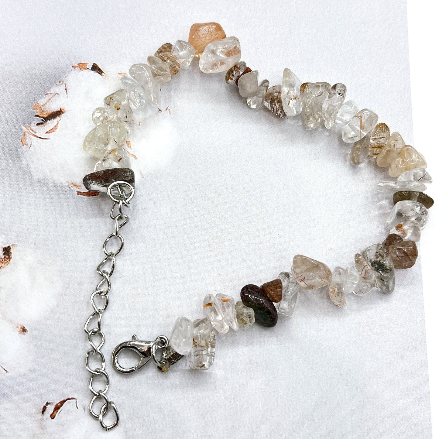 Natural Crystal Agate Gravel Irregular Stone Lobster Bracelet