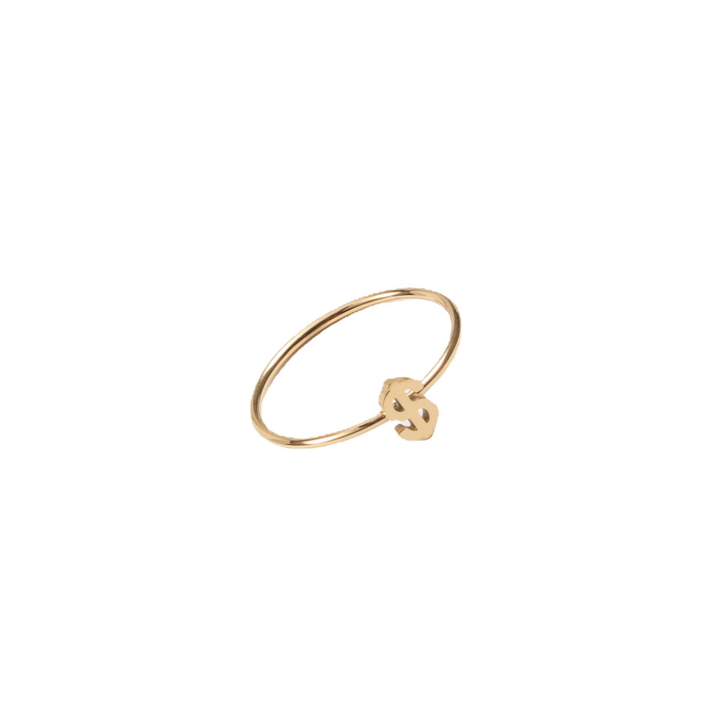 Dollar Symbol Thin Titanium Steel Gold Bracelet
