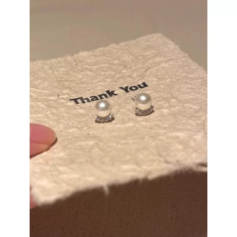 Women's High-grade Small Zircon Pearl Special Interest Light Luxury Retro Personality Earrings
