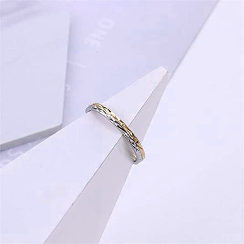 Steel Simple Couple Diamond Plaid Female Accessories Rings