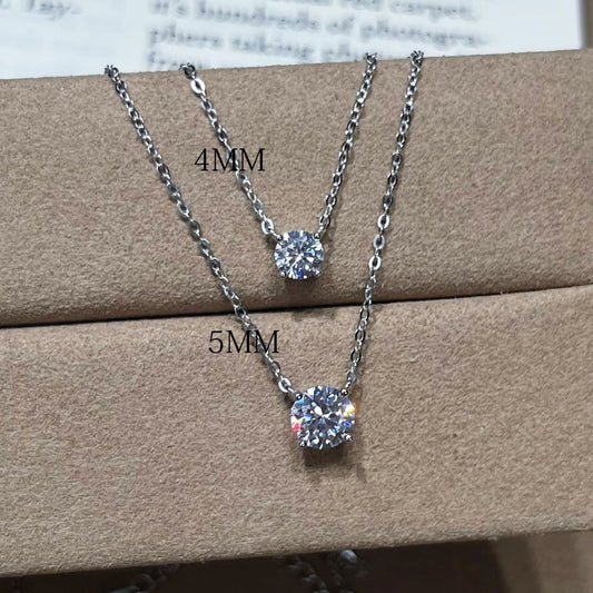 Women's Sterling Sier Nose Droppings Diamond Classic Mini Single Zircon Clavicle Necklace