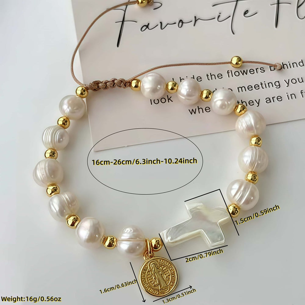 Coin Freshwater Pearl Mysterious Totem Adjustable Bracelets