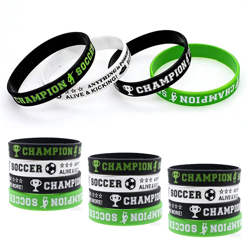 World Cup Football Silicone Theme Sports Rubber Fans Commemorative Bracelet