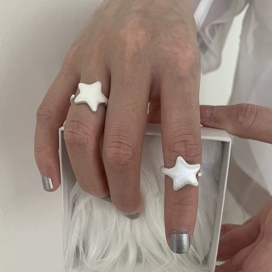 Matte Brushed Female Niche Design Versatile Opening Index Ring