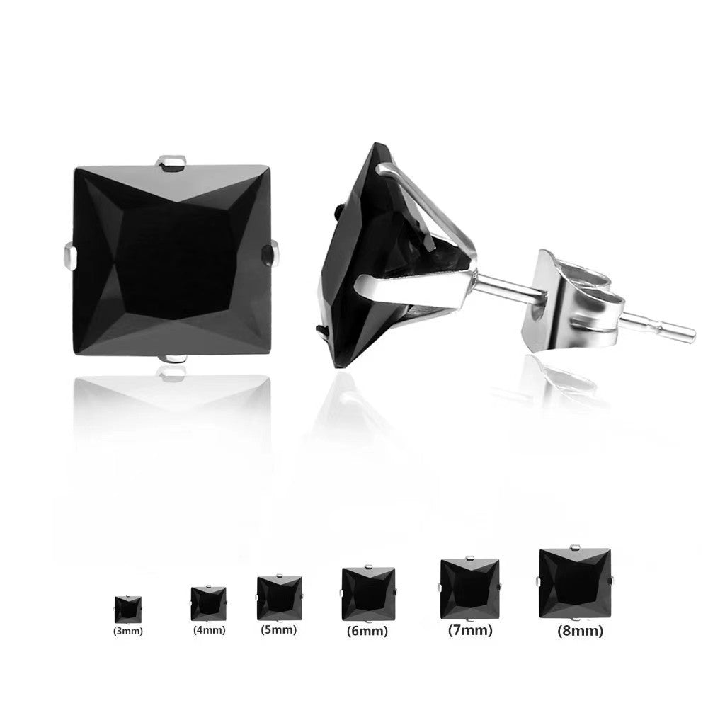 Zircon Butterfly Clasp Stylish White Black Earrings