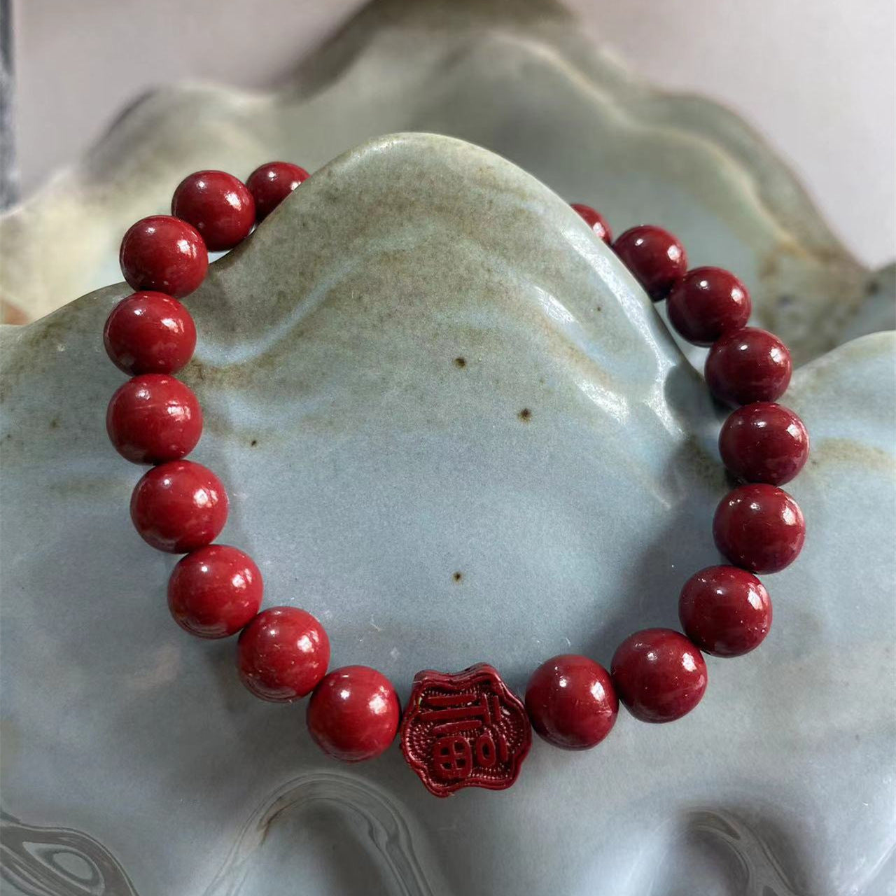 Binding Imitation Cinnabar National Style Grain Bracelet