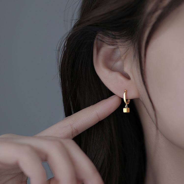 Women's Square Ear Clip Simple Fashion Cold Style Special Stud Earrings