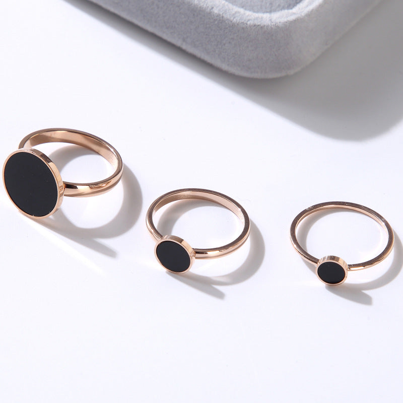 Women's Panther Rose Gold Simple Titanium Steel Index Finger Ring
