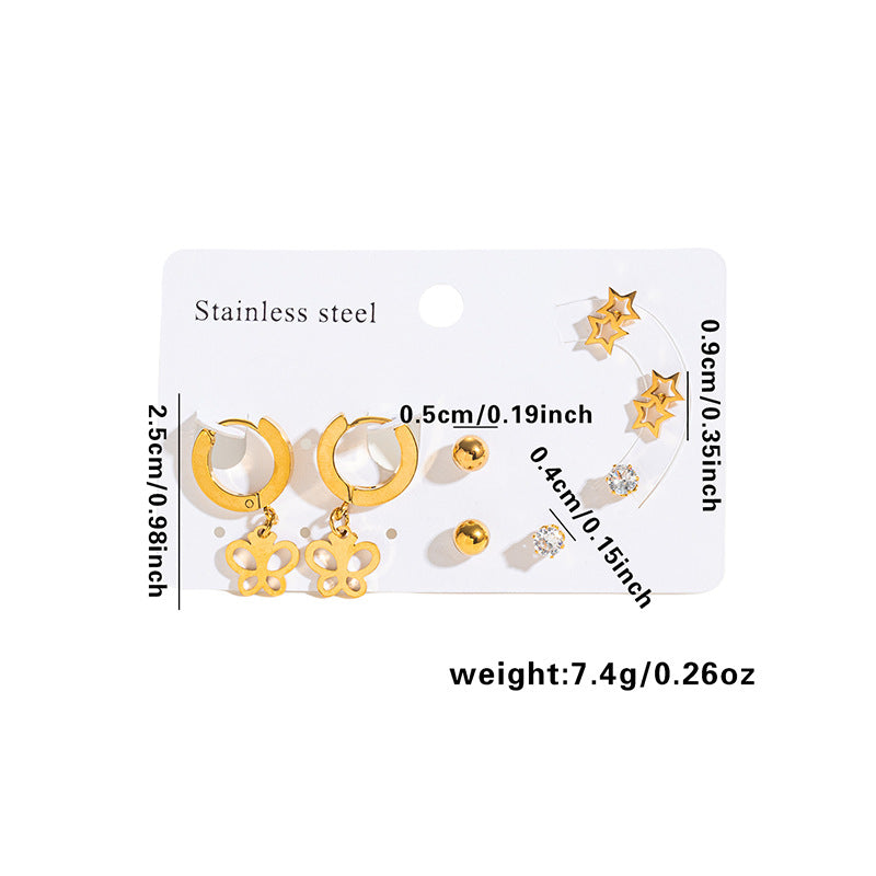 High-grade Love Cross Snake-shaped Set Fashion Earrings