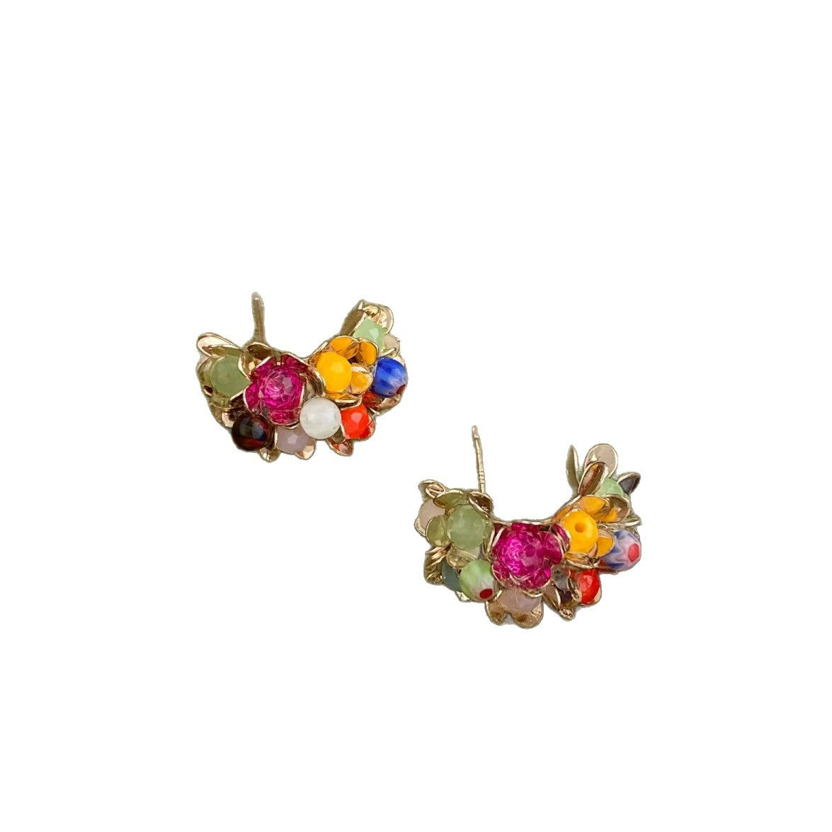 Dopamine Sweet Niche Flower Pearl Fashion Exquisite Stud Earrings