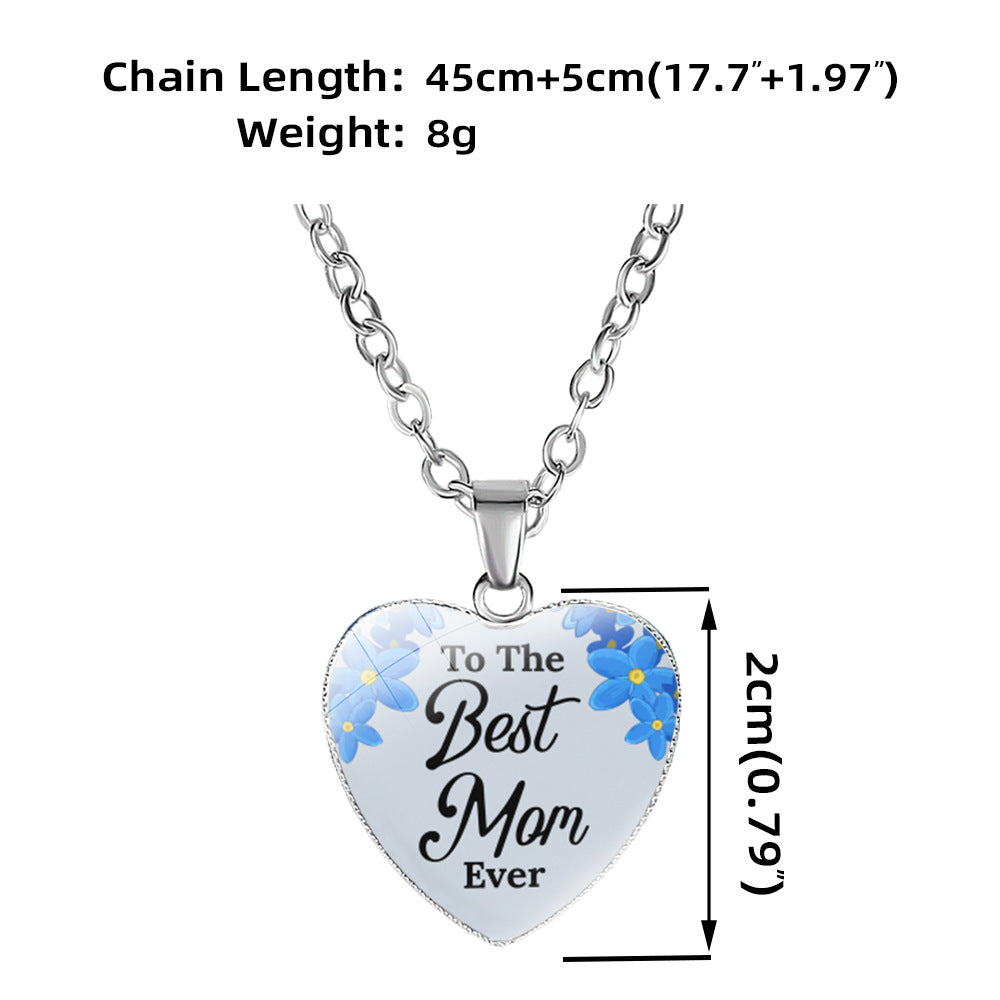 Mother's Heart-shaped Korean Simple Day Gift Pendants