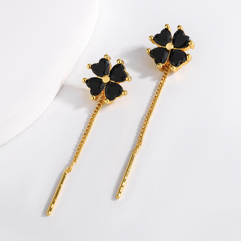 Classy Face Chain Elegant Fashion Long Earrings