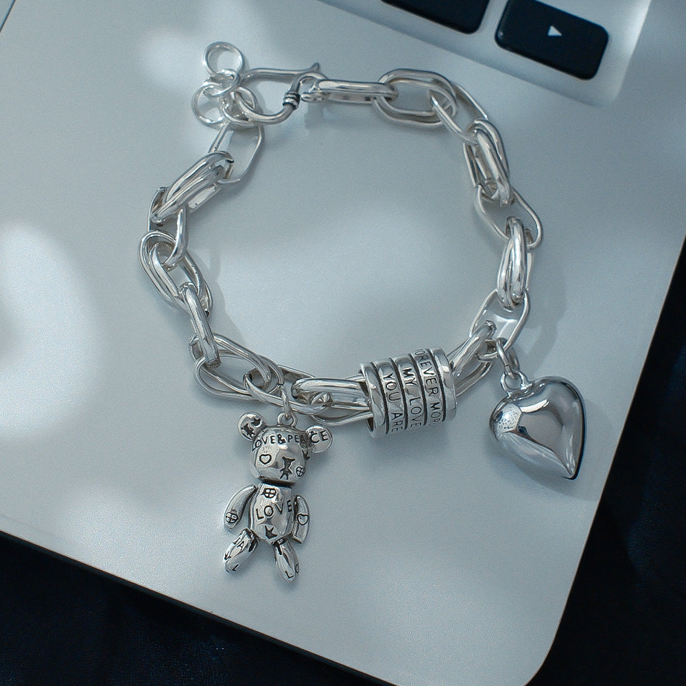 Women's Luxury Iti Bear Heart Simple Niche High Bracelet