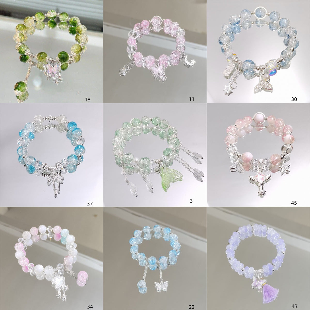 Colorful Crystal String Beads Fishtail Sweet Super Fairy Girlfriends For Bracelets