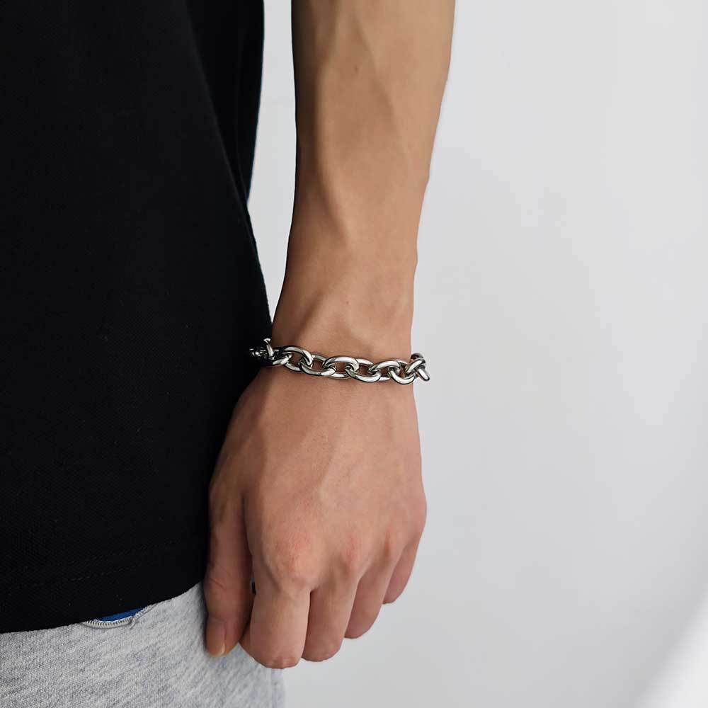 Men's Steel Cross Chain O-shaped Titanium Fashion Bracelets