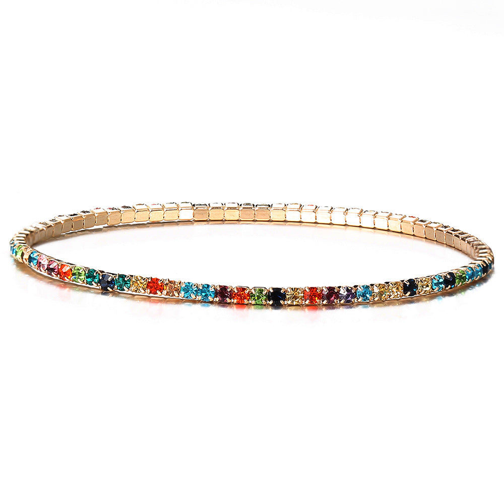 Women's Han Elegant Inlaid Colorful Crystals Creative Bracelets