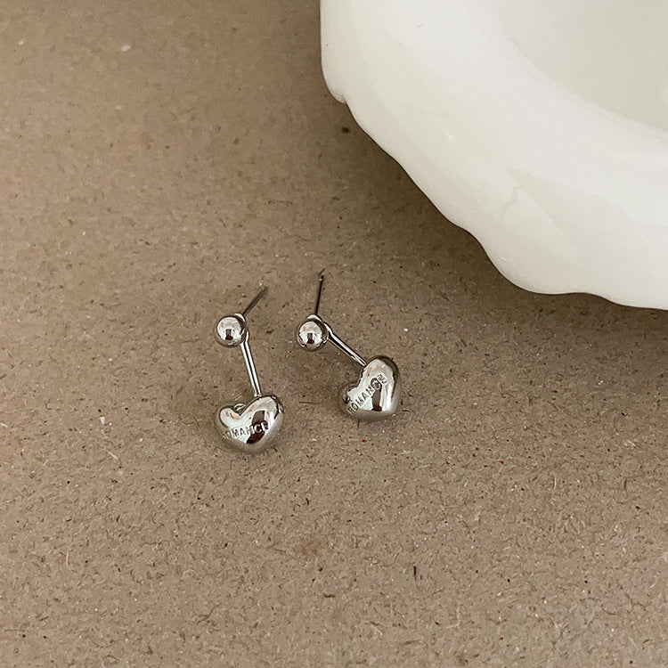 Women's For Metal Heart Design Sense Niche Simple Personalized Earrings