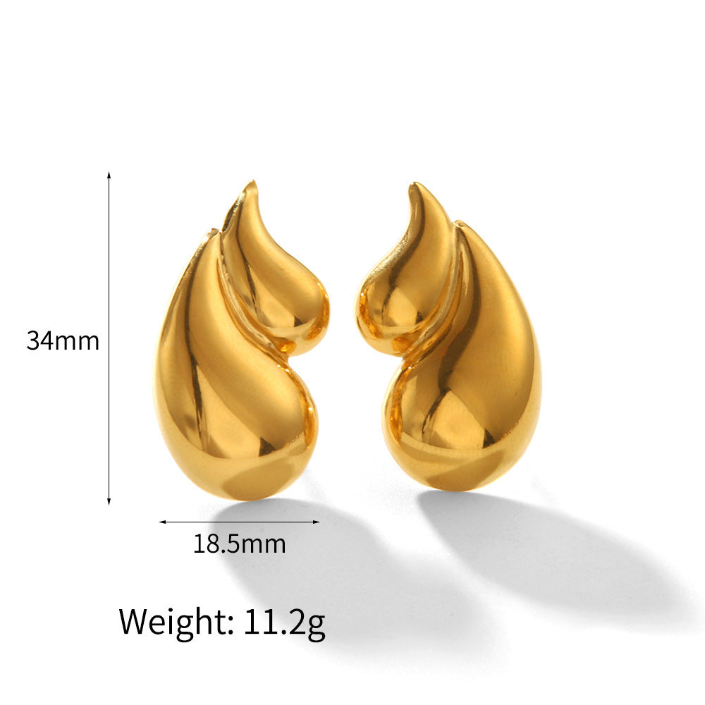 Gold-plated Titanium Steel Water Drop Ear Female Affordable Luxury Earrings