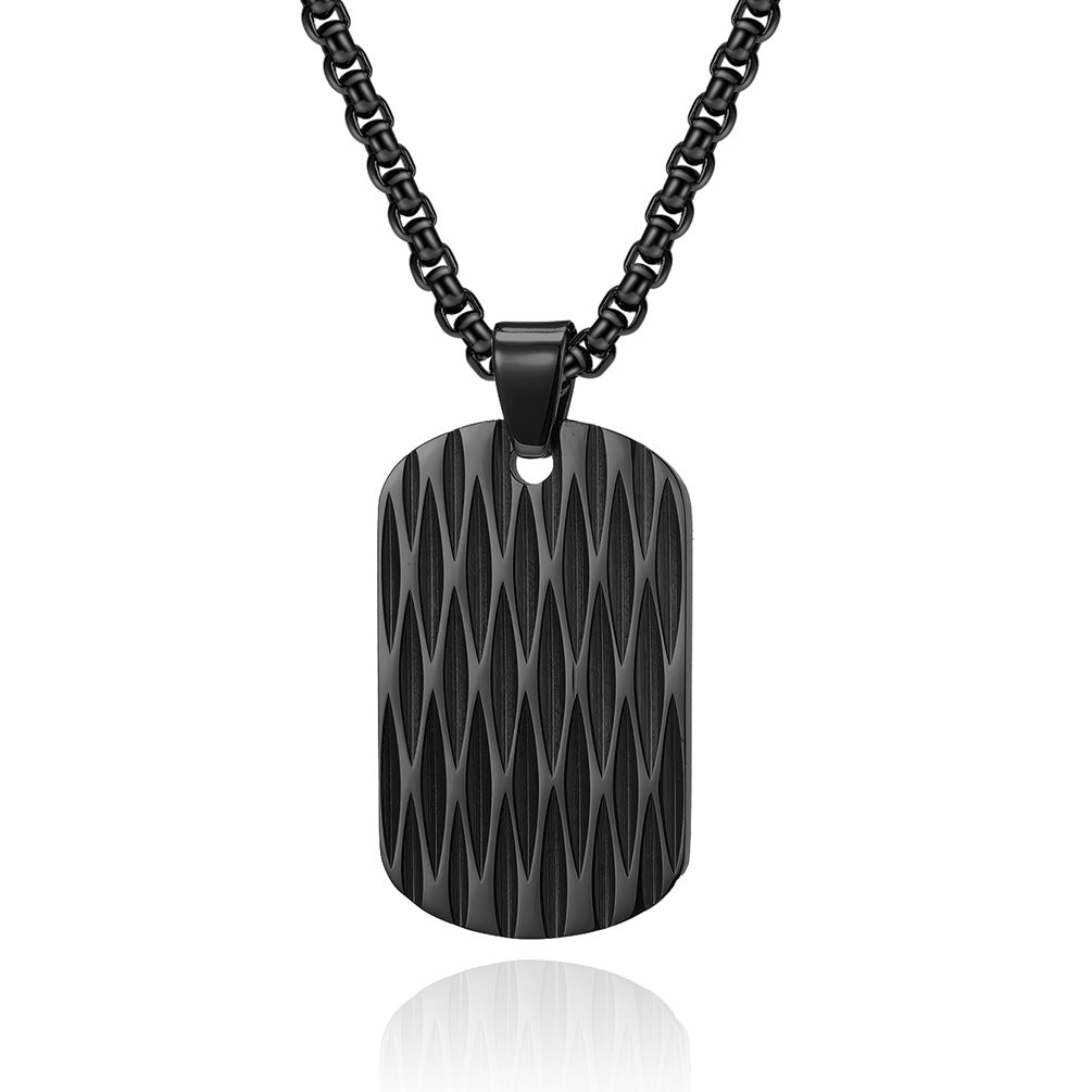 Men's Knife Pattern Stainless Steel Trendy Titanium Necklaces