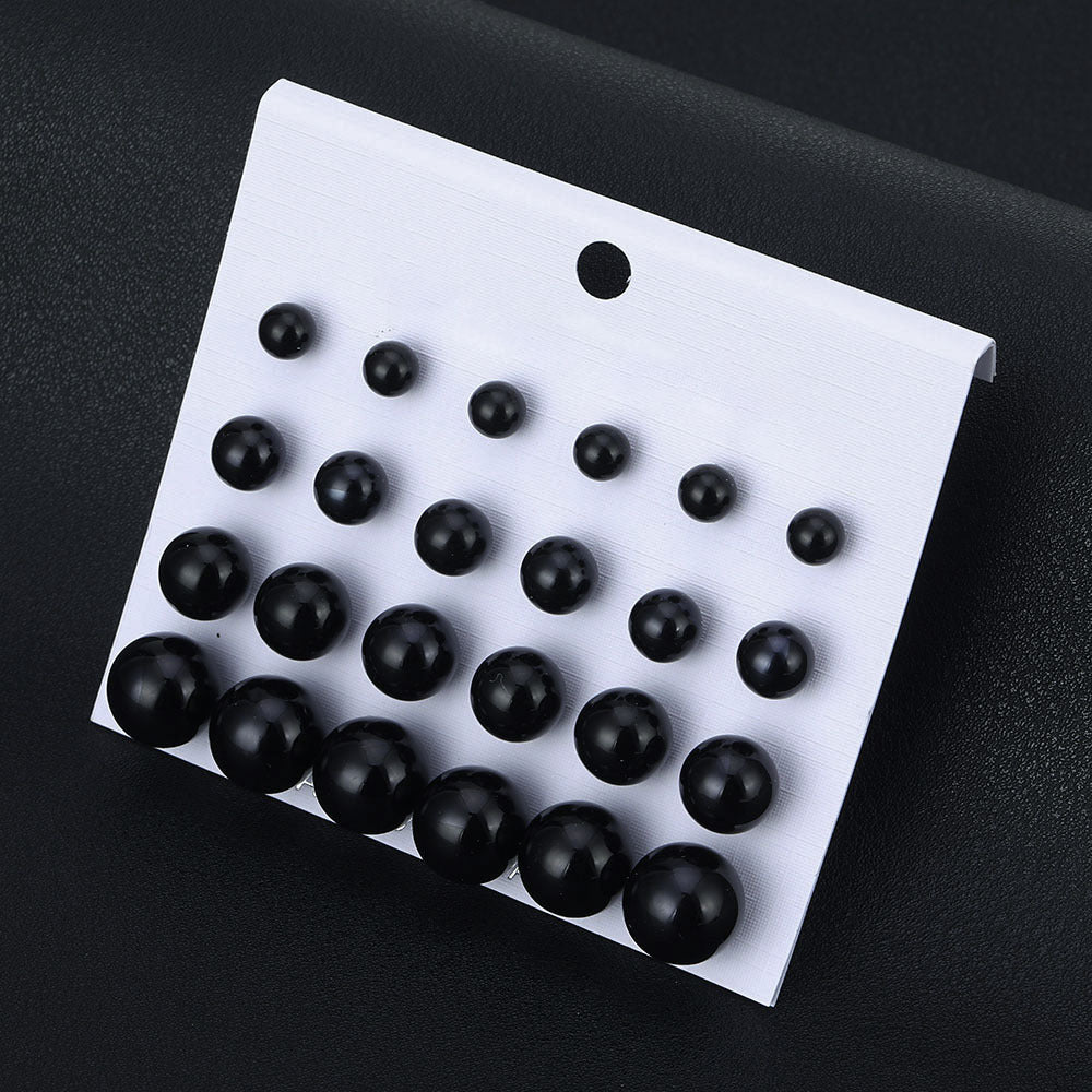 Women's Geometry Pattern Ear One Card Commuter Imitation Pearl Earings Earrings