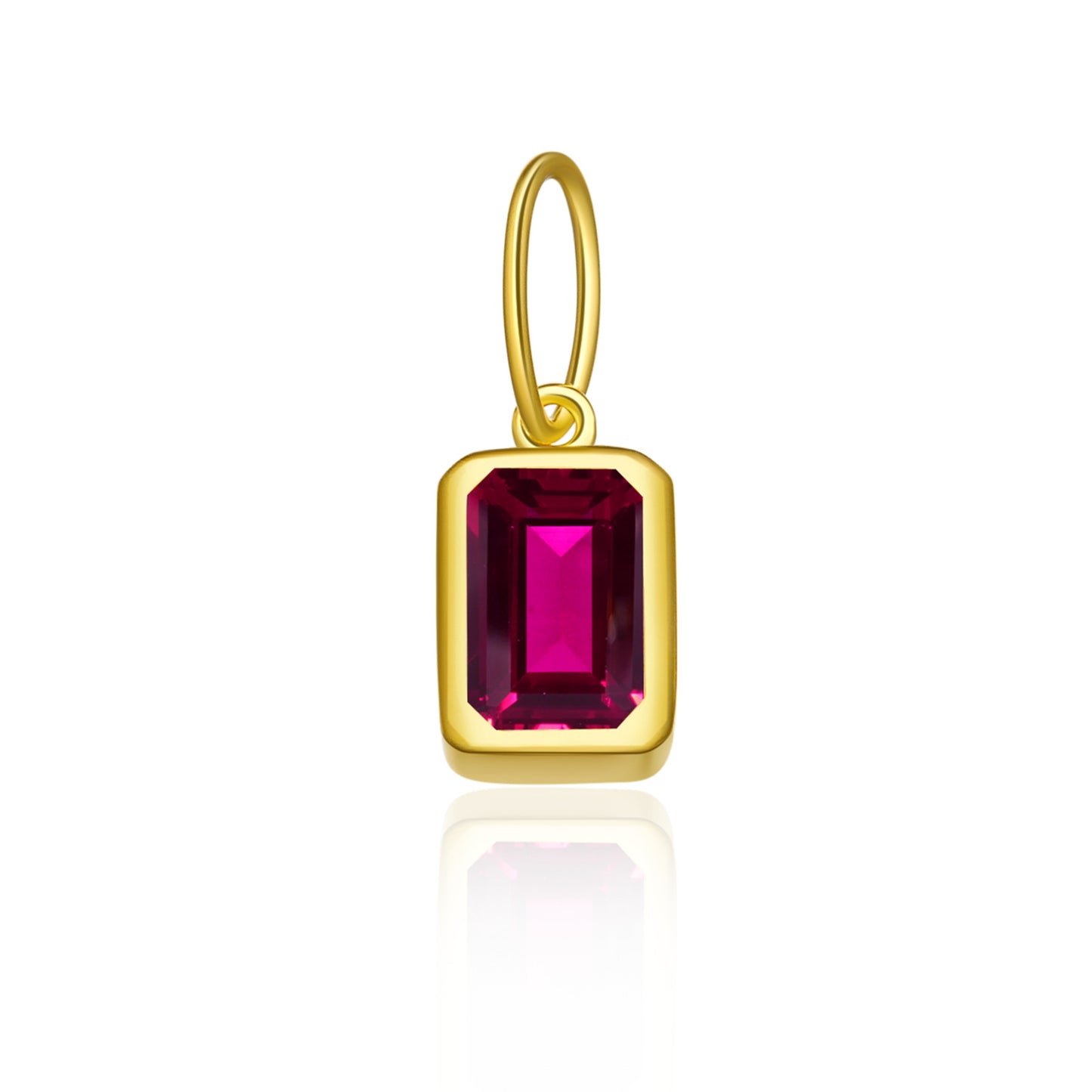Women's Birthstone Sterling Sier Parts Square Zircon Pendants