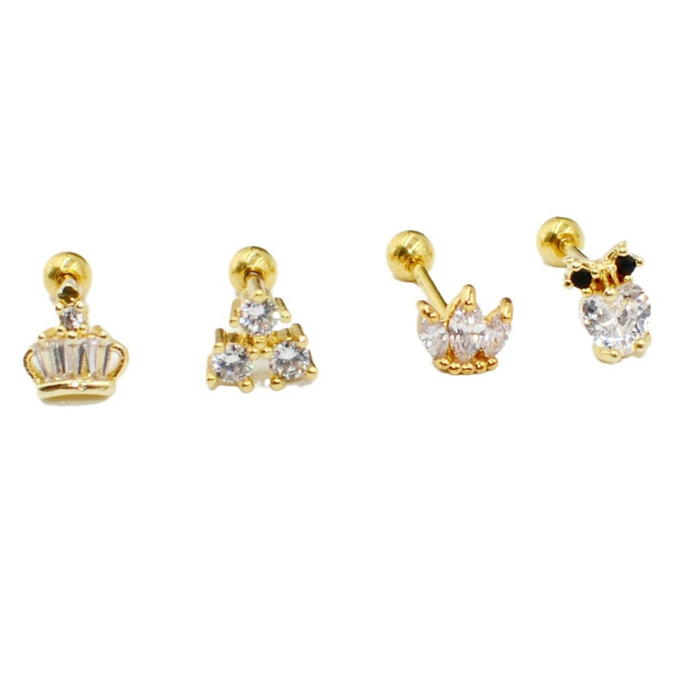 Multi Personalized Zircon Fashion Flower Animal Earrings