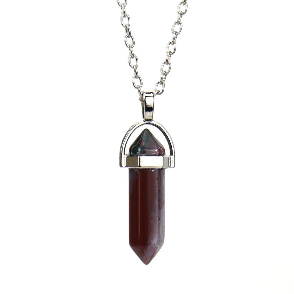 Agate Synthetic Crystal Hexagon Prism Soul Pendants