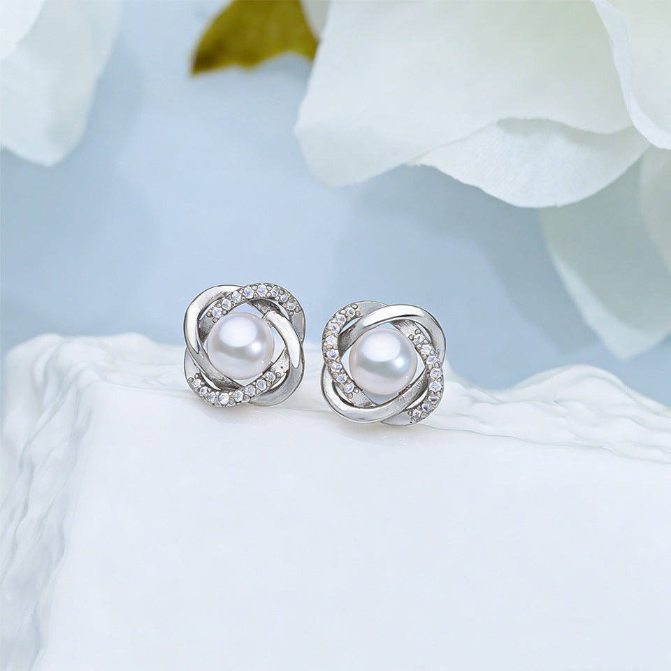 Pearl Ear Love High Sense Simple Temperament Stud Earrings