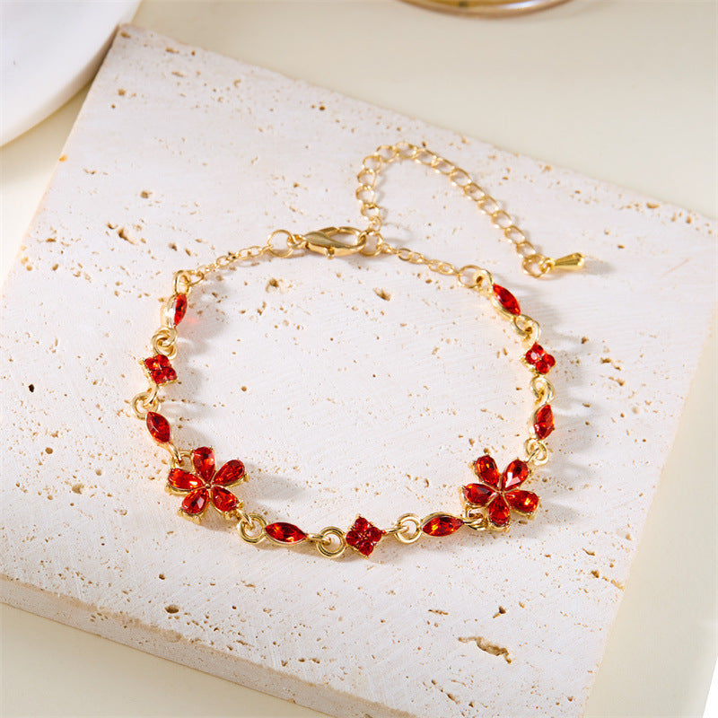 Women's Summer Flower Fashion Fresh Crystal Flowers Bracelets